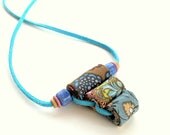 English garden floral fiber necklace in pastel colors
