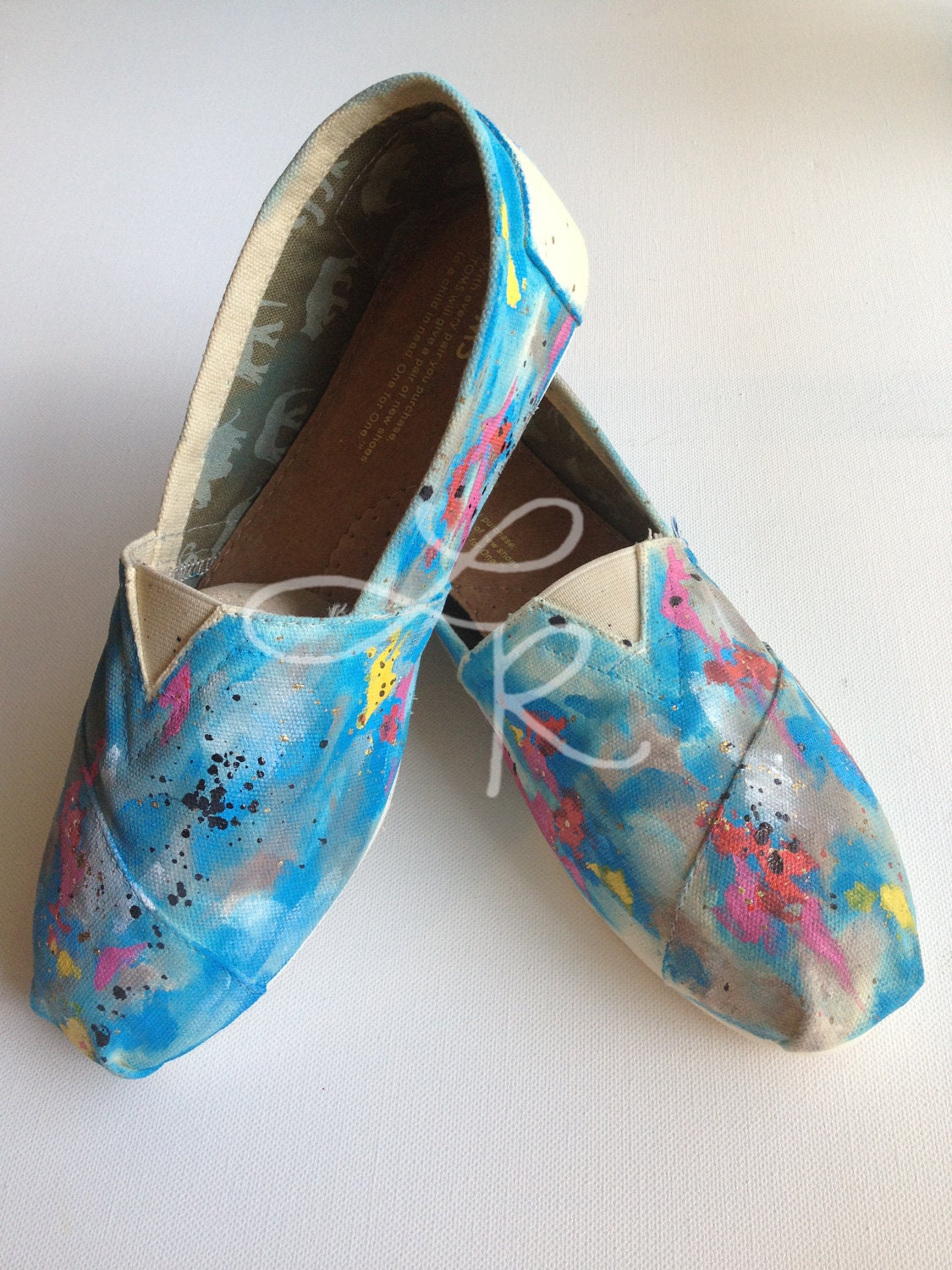 send me your shoes-storm and quiet-abstract-hand painted shoes-original painting-made to order-ooak