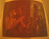1970s Vintage Iron On Transfer - Just a Lucky Round - Dogs Playing Cards