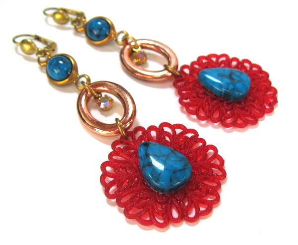 Southwest Boho LONG Dangle Earrings - Back to School Fashion