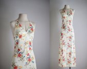 70s dress / 70s floral maxi dress / Field Notes dress