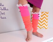 Hot Pink and Orange Lace Leg Warmers
