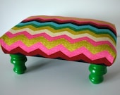 Rainbow Chevron Footstool Ottoman