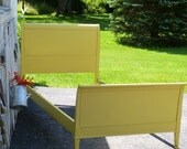 TWIN Sleigh Bed Vintage Original Finish or CUSTOM Paint to Order Poppy Cottage