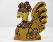 Wooden Country Goose Napkin Holder  hand painted