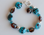 Summer Fun Funky Bracelet Artisan Lampwork Spots and Dots