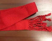 Squire's red belt - hand woven with tasseled finish (6 feet)