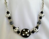 Handmade Kazuri and Lampwork Bead and Silver Necklace