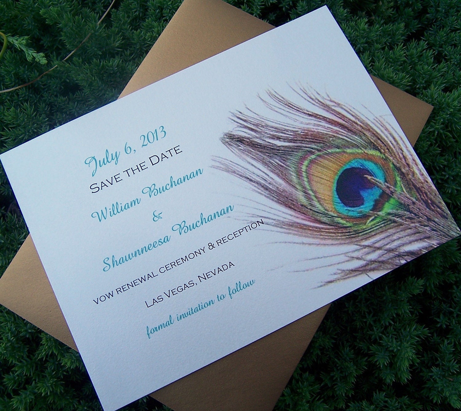 Peacock save the date,feather save the date, teal, gold, ivory, navy save the date, shower invitation, elegant wedding invitation