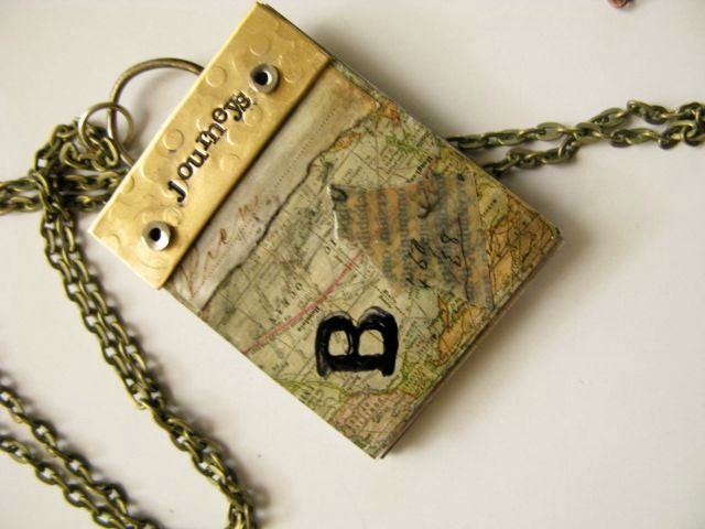 Wearable Art Journal Handstamped Pendant- Made to Order - MarinersCove