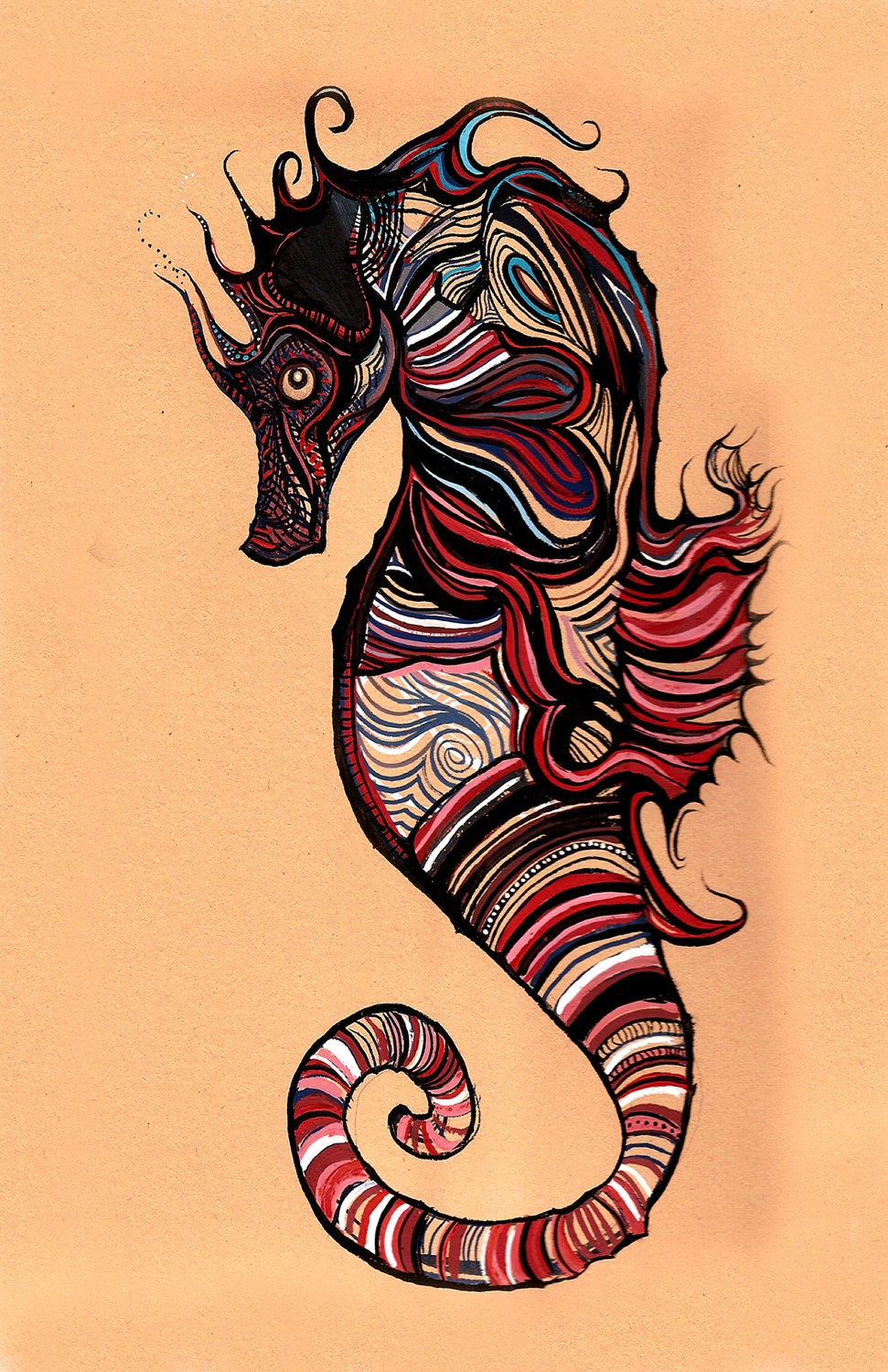 11"x17" Print--Seahorse