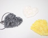 Chiffon HEART Rosette Headbands in White-Pink, Yellow or Gray