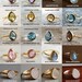 Gemstone Ring - Druzy Ring - White Agate Druzy - Teardrop Shape - Stacking Ring