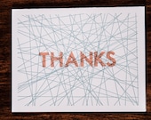 Thanks letterpress card - set of six