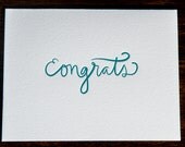 Congrats letterpress card - set of six