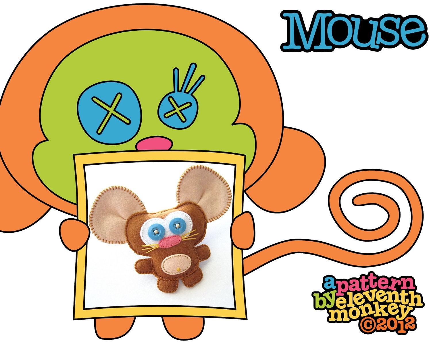 Felt Plush Mouse PDF pattern & tutorial - Felt Plush Mouse DIY