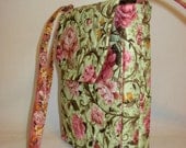 Hip Sling Mini Messenger Hipster Quilted Pinks Greens Roses