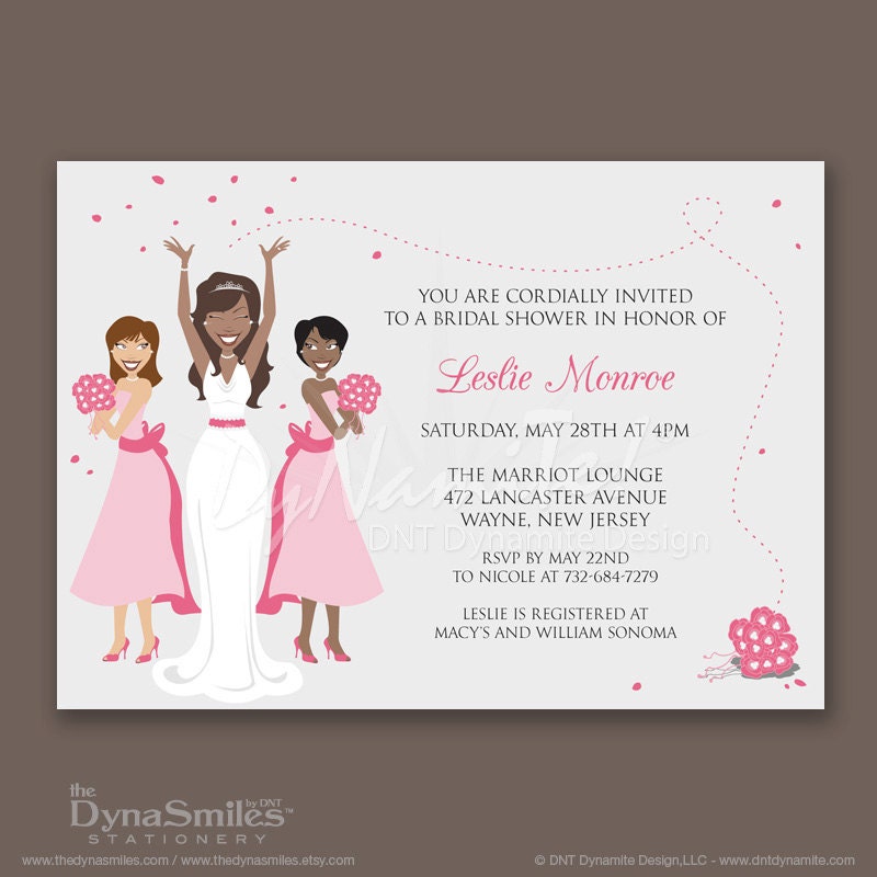 Bridal Party - Bridal Shower Invitations - African American