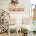 Painted Cottage Chic Shabby French Tufted Upholstered Chair