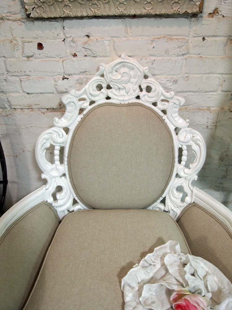 Painted Cottage Shabby White French Fancy Chair