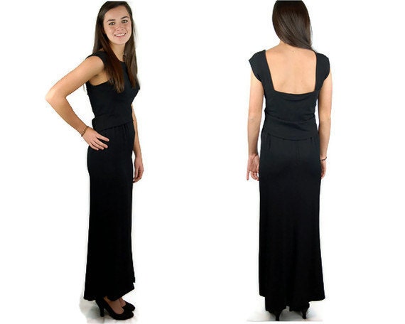1960s formal gown, Rudolf couture gown, black crepe sheath, column dress,Lord and Taylor, Size S, 1960s