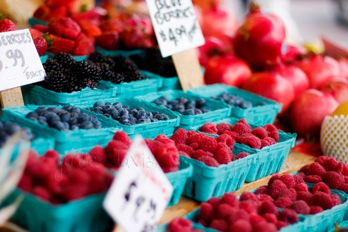 Farmers Market Summer Berries Fine Art Photography -  5x7