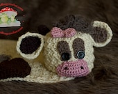 INSTANT DOWNLOAD Crochet Pattern Cow Cuddly with Hat Permission to sell all finished items