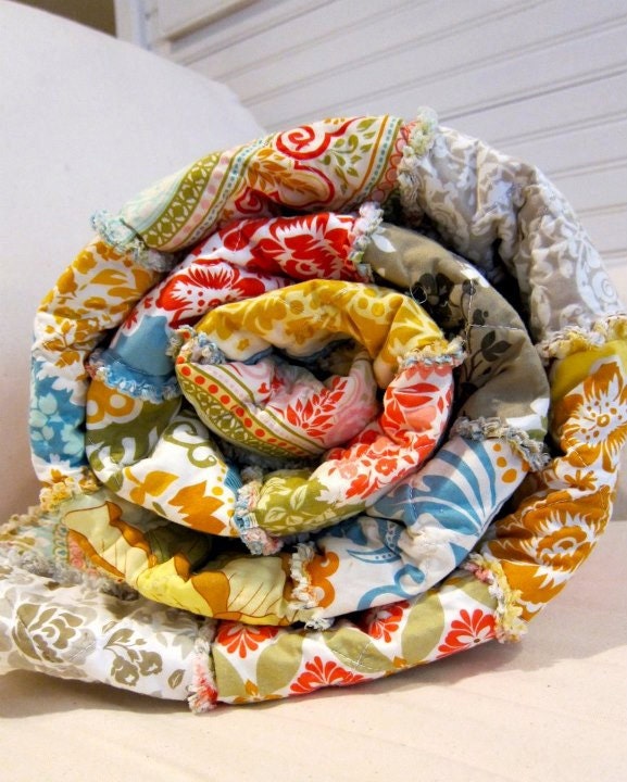 Rag Quilt CUSTOM Throw - Reversible - Any Color Any Pattern
