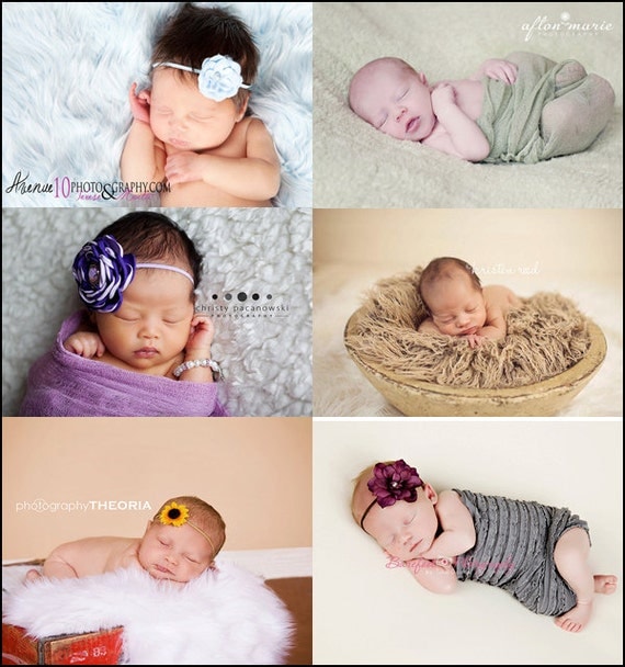Faux Fur & Wrap Prop Package - Newborns Baby Boy Girl Photography Cheesecloth Maternity Furs Wraps Props - Ready to Ship