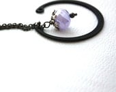 Metal Modern and Purple Glass Necklace : Beauty and the Beast