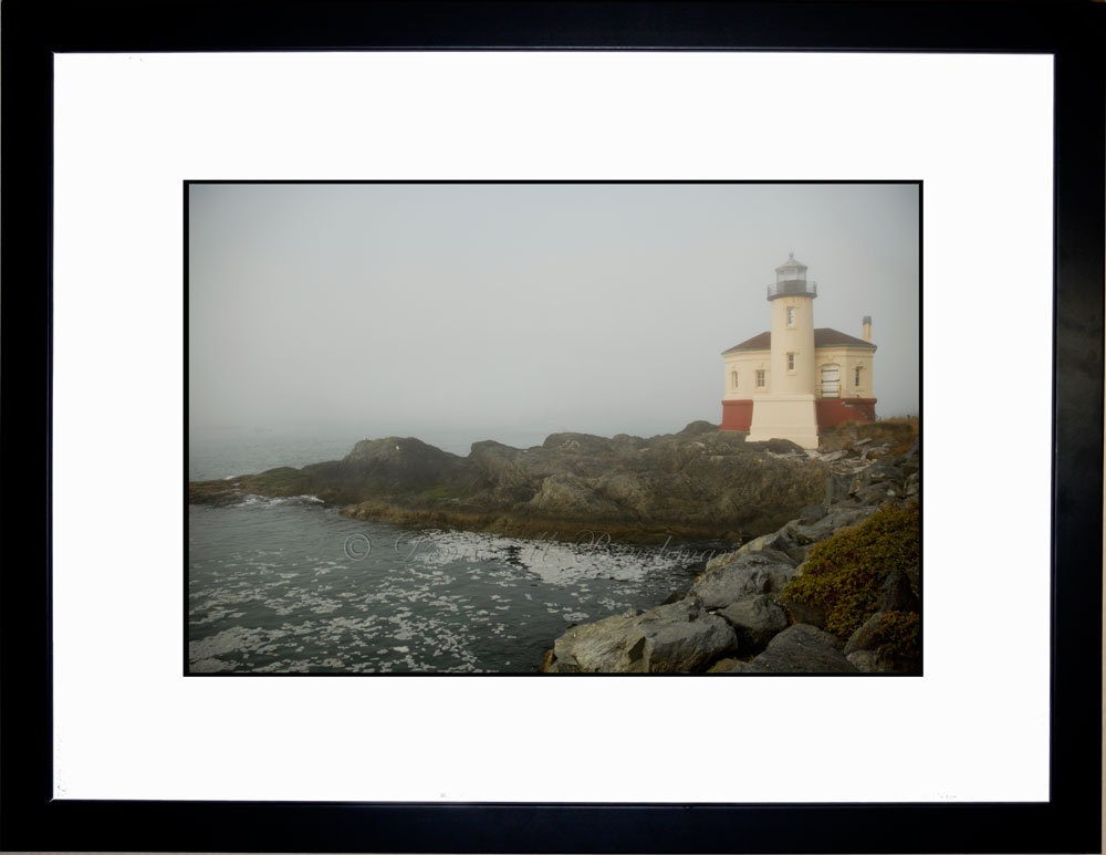 Coquille River Lighthouse Bandon Oregon Foggy Landscape Limited Edition Photograph