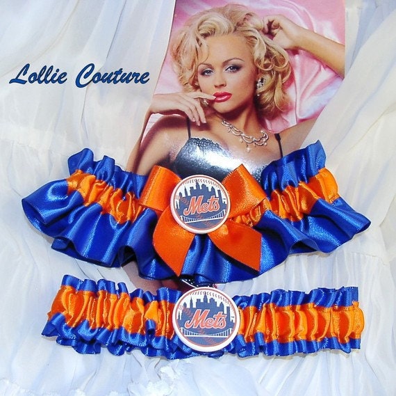 NY Mets Garter - Wedding Garter set - Mets Garter