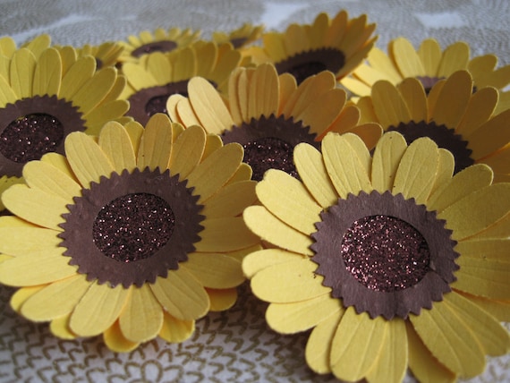 Handmade Sunny Sunflower Paper Flowers - Set of 15