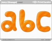 Juicy Alphabet (Orange) - BUY 2 GET 2 FREE- Digital Clip Art Personal and Commercial Use - paper crafts card making scrapbooking
