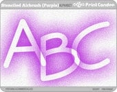 Stenciled Airbrush Alphabet (Purple) -BUY 2 GET 2 FREE- Digital Clip Art Personal and Commercial Use - paper crafts card making scrapbooking