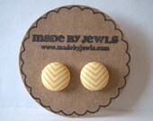 You Are My Sunshine Fabric Covered Button Earrings