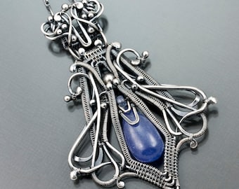 Tanzanite Necklace , Fine Silver Necklace - Veronica