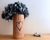 Faux Bois Vase with carved heart / Made-to-order / Tree inspired Home Decor / Nature Art /  handcrafted vase