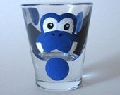 Yoshi Egg Shot Glass- One Blue Hand Painted Mario Inspired Glasses