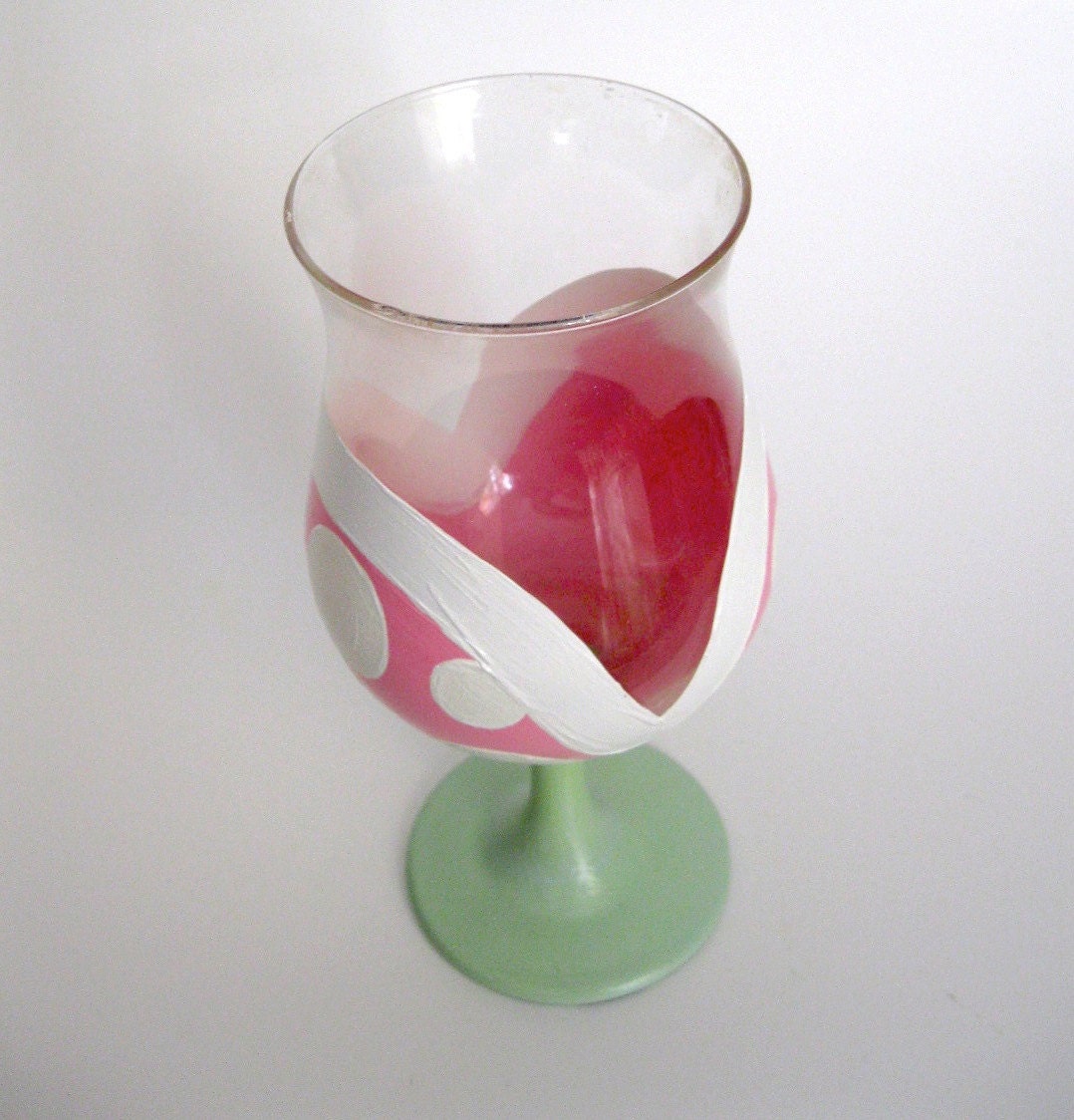 Piranha Plant Wine Glass - One Hand Painted Mario Inspired Wine Glass