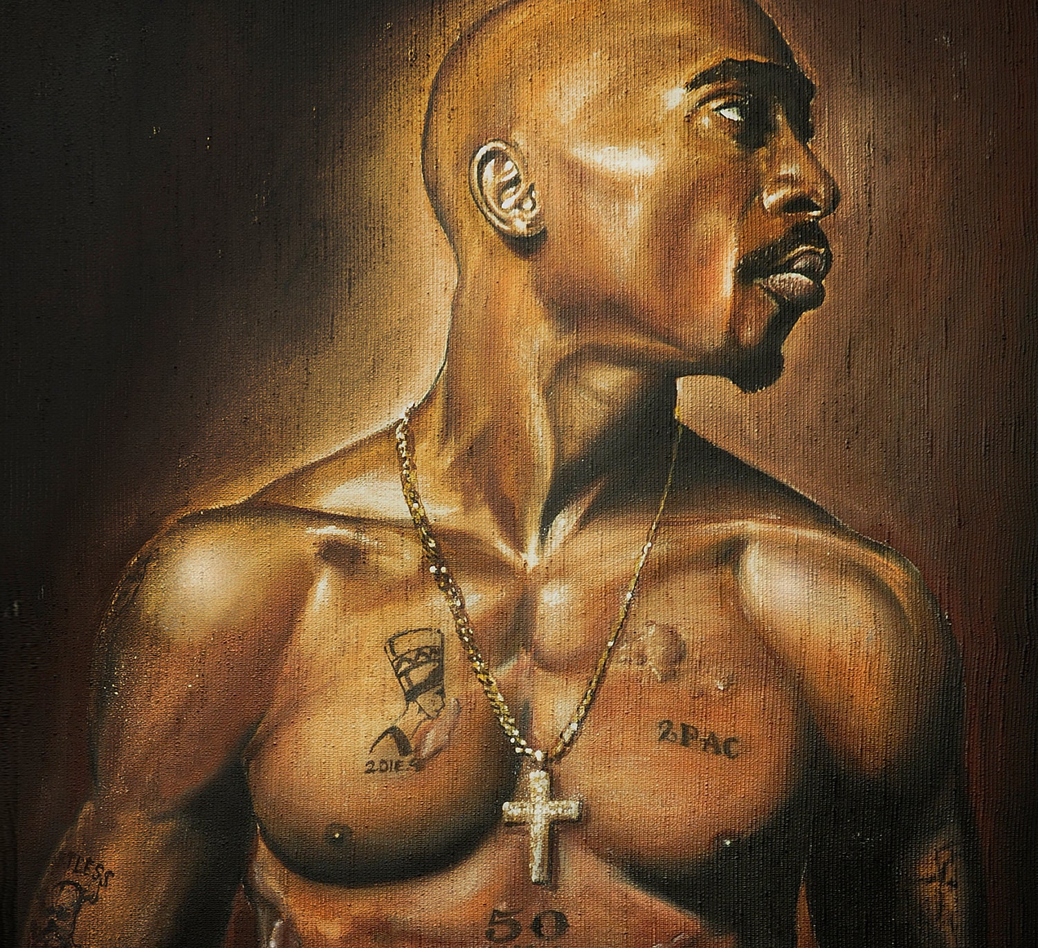 JEREMY WORST Tupac 2pac Shakur  Original Artwork Signed Framed Print