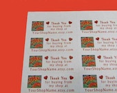 30 PERSONALIZED Thank You Labels. 1 Sheet of White 1-Inch Labels Printed in Color. 3620