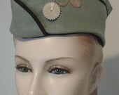 Steampunk Military Hat Steam Punk Hat with Gears Army Green Vintage Style WWII Flight Cap Garrison Hat Women Men Unisex