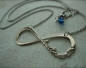 Now On Sale - INFINITY FOREVER DIRECTIONER - Infinity One Direction Necklace 6cm With Swarovski Crystal - Infinite 1D Boy Band - Reduced