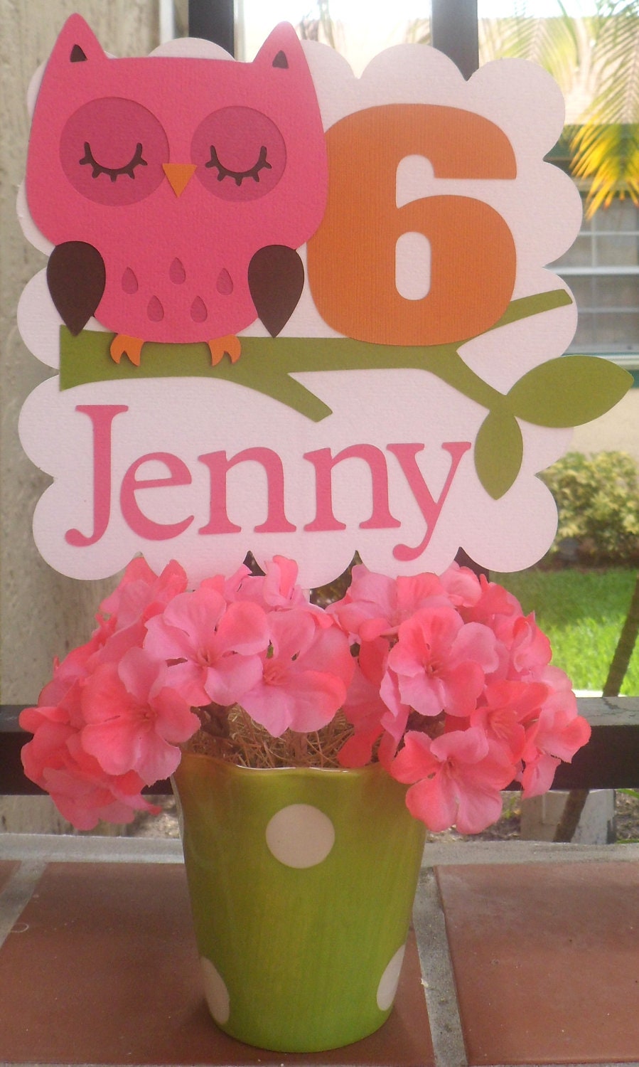 Owl Birthday or Baby Shower Centerpiece