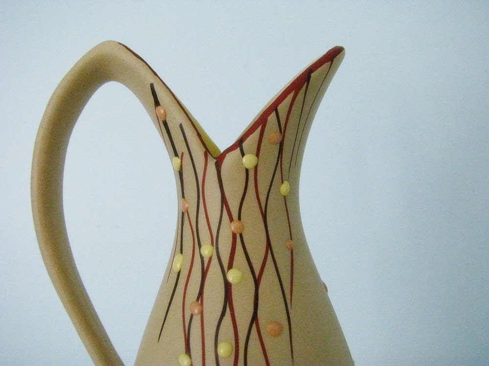 vintage West German Marzi & Remy vase -  dots and squiggles