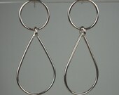 Sterling silver 'Line Drawing'  drop earrings