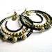 Sophistic - intense black and golden antique bronze long big earrings