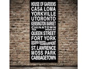 Toronto Destination Roll / Subway Scroll / Tram Banner / Bus Schedule 28in x  64in - Ready to Hang