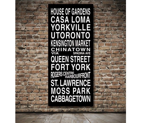 Toronto Destination Roll / Subway Scroll / Tram Banner / Bus Schedule 28in x  64in - Ready to Hang